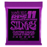 Purple packaging of Ernie Ball guitar strings with white background
