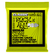 Ernie Ball guitar string set packaging with yellow border on white background