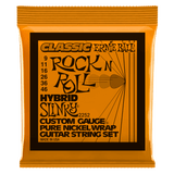 Ernie Ball guitar string set packaging with orange and black design