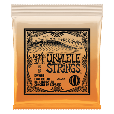 Ernie Ball ukulele strings packaging on a white background