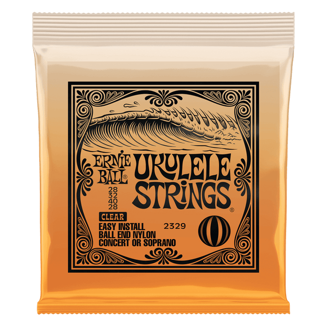 Ernie Ball ukulele strings packaging on a white background
