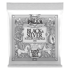 Ernesto Palla Black & Silver Nylon Strings packaging on a white background