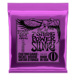Ernie Ball 7-string power slinky guitar strings packaging with purple background