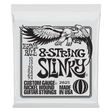 Ernie Ball 8-string slinky guitar strings packaging with an eagle logo on a white background