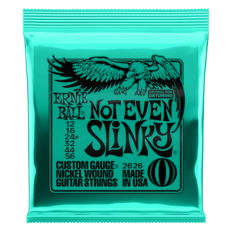 Ernie Ball Not Even Slinky guitar strings packaging with eagle logo on a white background
