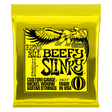 Ernie Ball Beefy Slinky guitar string packaging with yellow background and black text