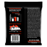 Back of a guitar string packaging with technical details and branding.