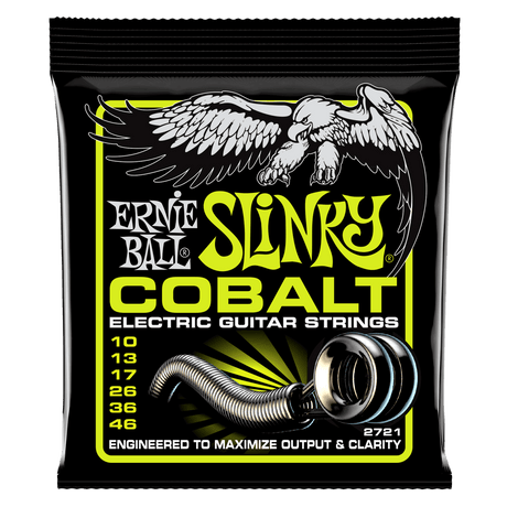 Ernie Ball Slinky Cobalt electric guitar strings packaging with eagle illustration