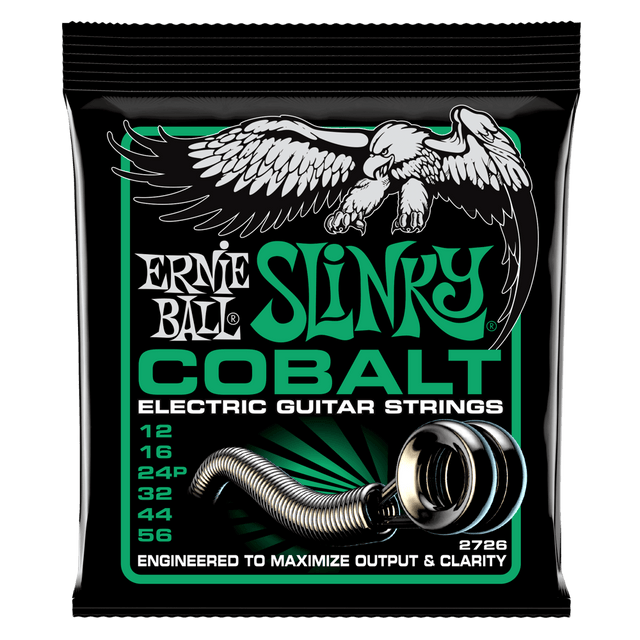Ernie Ball Slinky Cobalt electric guitar strings packaging with eagle illustration