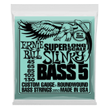Ernie Ball Super Long Scale Slinky Bass 5 string set packaging with eagle illustration