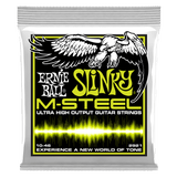 Ernie Ball Slinky M-Steel guitar strings packaging with an eagle illustration.