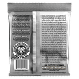 Ernie Ball guitar string packaging with product details and branding.