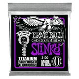 Ernie Ball guitar string packaging with an eagle illustration on a black background