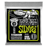 Ernie Ball guitar string pack with eagle logo on a black background