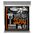 Ernie Ball guitar string pack with eagle logo on a black background