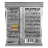 Ernie Ball guitar string packaging with product details and branding.