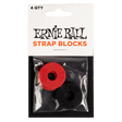 Ernie Ball strap blocks in packaging with visible branding.