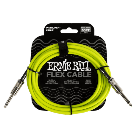 Ernie Ball flex cable packaging with a black background
