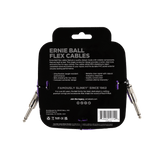 Ernie Ball Flex Cables packaging with product details on a black background