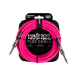 Pink instrument cable with Ernie Ball packaging on a black background
