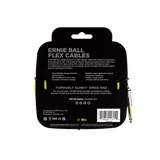 Ernie Ball Flex Cables packaging with product details on a black background