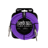 Ernie Ball flex cable packaging with purple cable on a black background