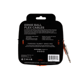 Ernie Ball flex cable packaging with product and branding details on a black background