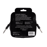 Ernie Ball Flex Cables packaging with product details on a black background