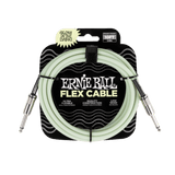 Ernie Ball flex cable packaging with glow-in-the-dark feature on a black background