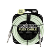 Ernie Ball flex cable packaging with glow-in-the-dark feature on a black background