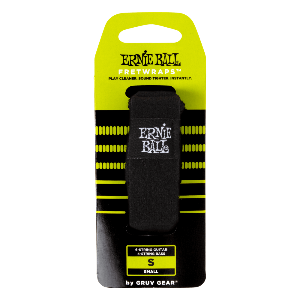 Ernie Ball fretwrap packaging on a black background