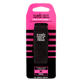 Ernie Ball fretwrap packaging with pink and black design on a clear background