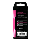 Pink and black packaging of a guitar string damper with text on a white background