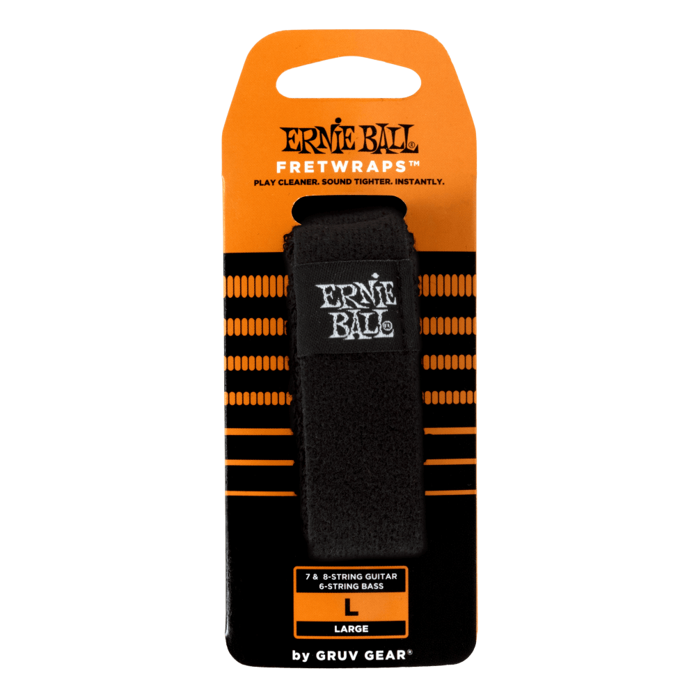 Ernie Ball fretwrap packaging on a black background