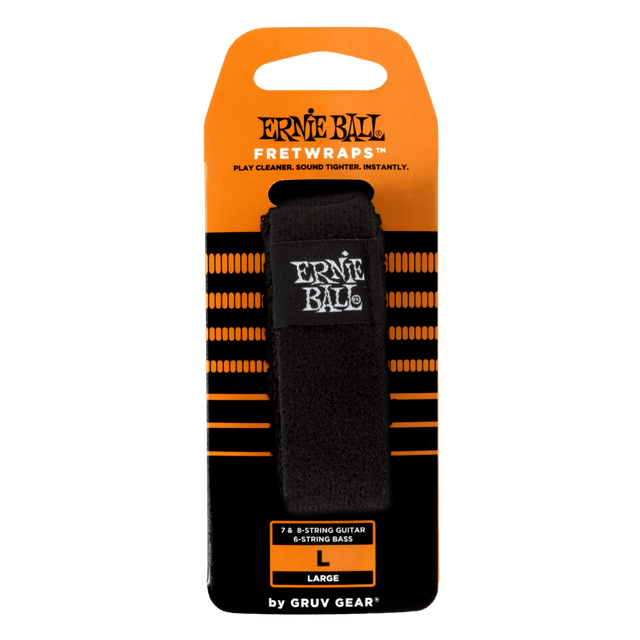 Ernie Ball fretwrap packaging on a black background