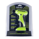 Ernie Ball Power Peg Pro USB-C packaging with a green tool inside