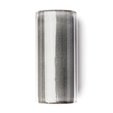 Clear cylindrical glass guitar slide on a white background