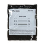 The image shows a package of Dunlop "String Legend" DAB1356 80/20 bronze acoustic guitar strings. It contains a full set of six medium-light gauge strings (.013-.056) with color-coded ball ends for identification: 1E (Gold), 2B (Black), 3G (Silver), 4D (Gold), 5A (Black), and 6E (Silver). The vacuum-sealed pack includes safety warnings and corrosion inhibitor technology to keep strings fresh.