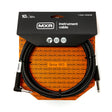 The image shows an MXR 10-foot (3.1m) DCIS10R instrument cable with a right-angle and straight 1/4" connectors. The packaging features MXR's orange and black branding, repeated logos, and mentions "Since 1972" and a "Limited Lifetime Warranty." This professional-grade cable is designed for electric guitars, basses, and audio equipment, offering reliable connection and durability favored by musicians.