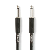 The image shows two MXR 1/4 inch (6.35mm) TS or TRS audio cables, commonly used in music for connecting electric guitars, basses, keyboards, and other instruments to amplifiers, mixers, or recording gear. These essential instrument cables provide reliable audio signal transmission and are standard accessories in professional music setups.