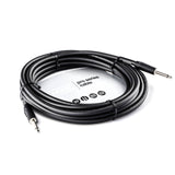 The image shows a professional "Pro Series" black instrument cable with 1/4" (6.35mm) jack connectors on both ends. It is approximately 20 feet long, suitable for connecting electric guitars, basses, keyboards, and other instruments to amplifiers or pedals. The cable features quality construction with thick shielding to reduce noise, making it ideal for stage and studio use.