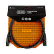 The image shows an MXR DCM5 professional 5-foot (1.5 m) XLR microphone cable in its packaging. It features black cable jacket and standard 3-pin XLR connectors on both ends. The packaging has MXR’s orange branding with repeated logos and “Since 1972,” highlighting their longstanding presence in the music industry. This durable cable is essential for connecting microphones to audio equipment in professional settings.