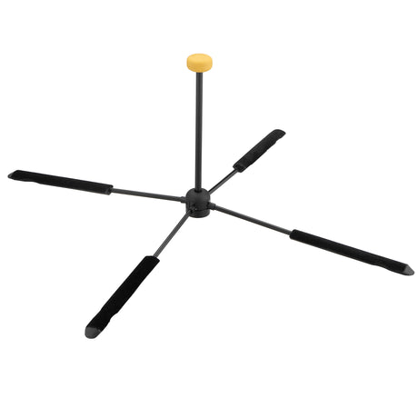 A black flute stand on a whtie background