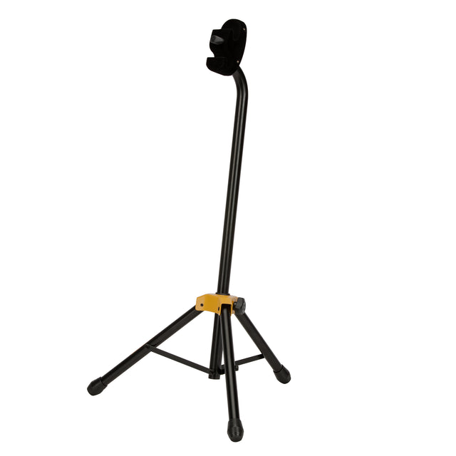 A black trombone stand on a white background