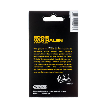Packaging of Eddie Van Halen guitar picks with Dunlop branding