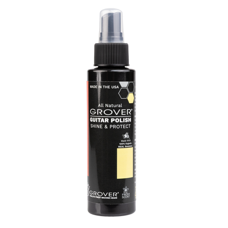 Grover guitar polish spray bottle on a white background