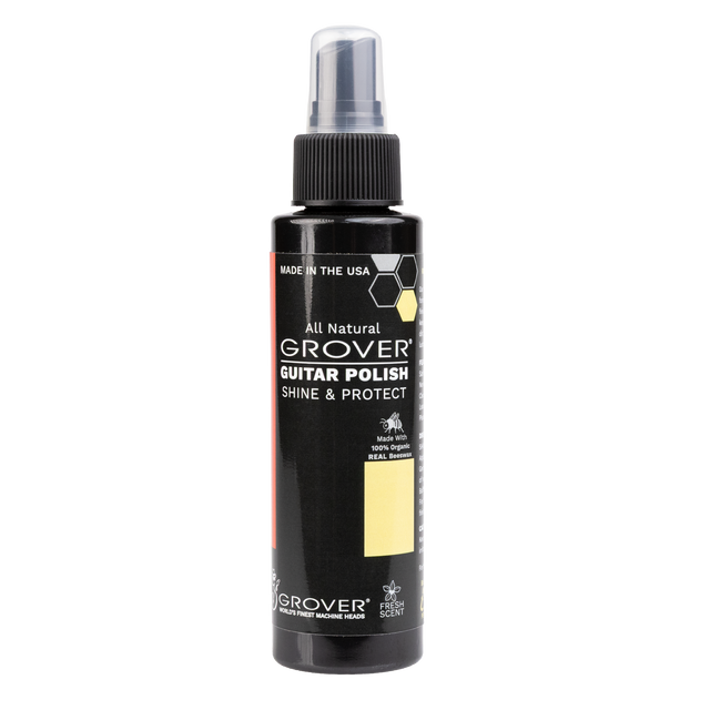 Grover guitar polish spray bottle on a white background