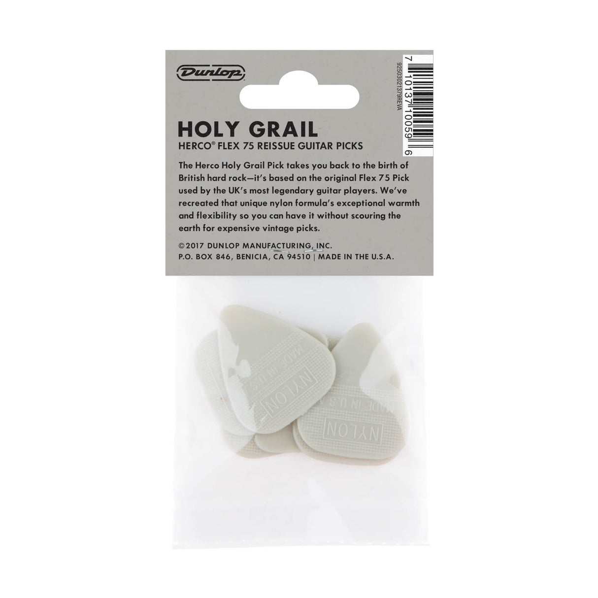 Dunlop Holy Grail guitar picks in packaging on a white background