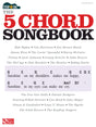 The image shows a guitar songbook titled "The 5 Chord Songbook" by Hal Leonard, designed for guitar and vocal performance. It features popular songs from artists like Bob Dylan, The Beatles, John Denver, and Jimi Hendrix. The book includes chord charts and lyrics, exemplified by "Sunshine on My Shoulders," using five basic chords, making it ideal for beginner to intermediate players.