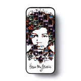 Jimi Hendrix 'Hear My Music' pick tin on a white background